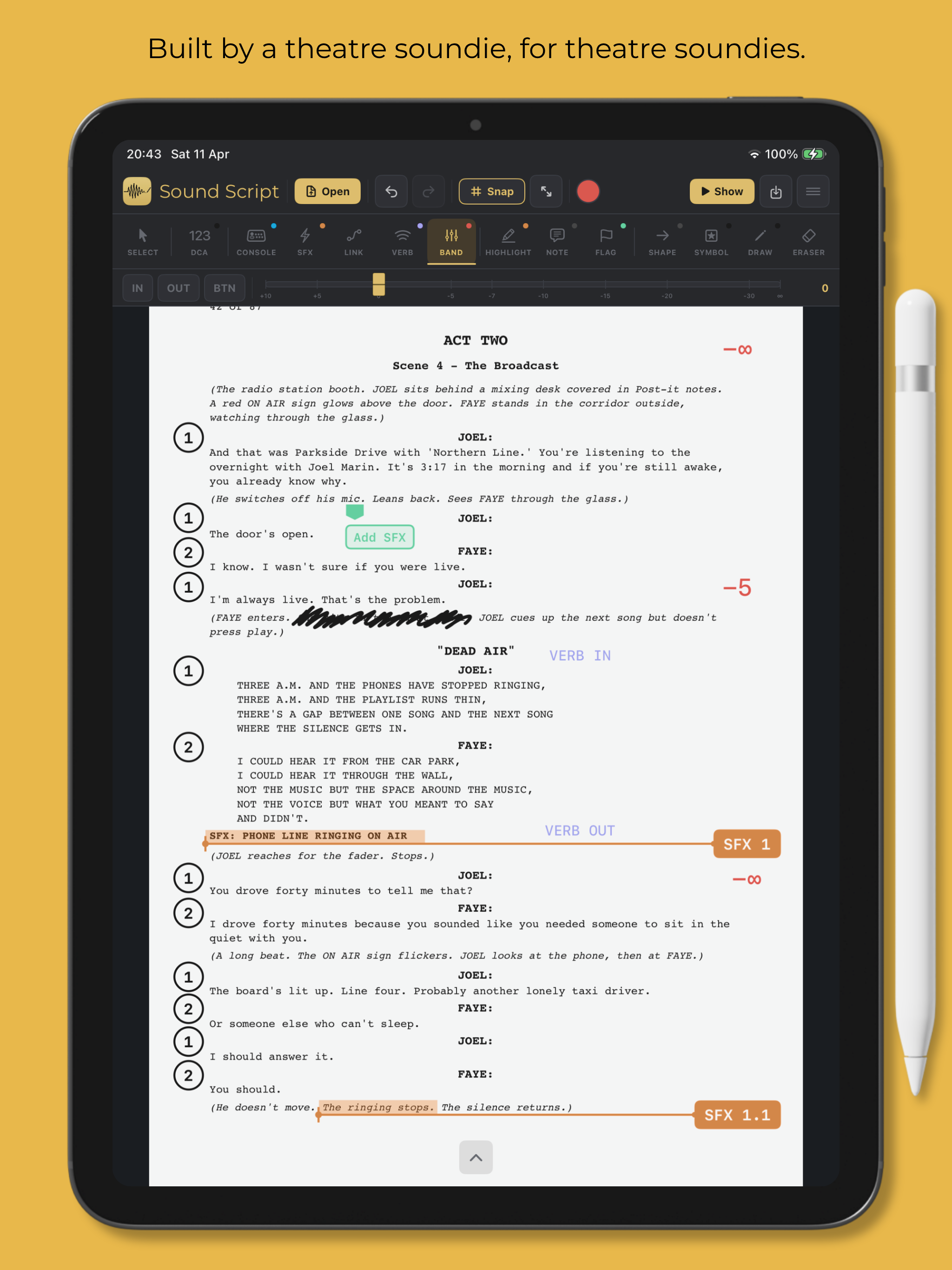 Built by a theatre soundie, for theatre soundies.
